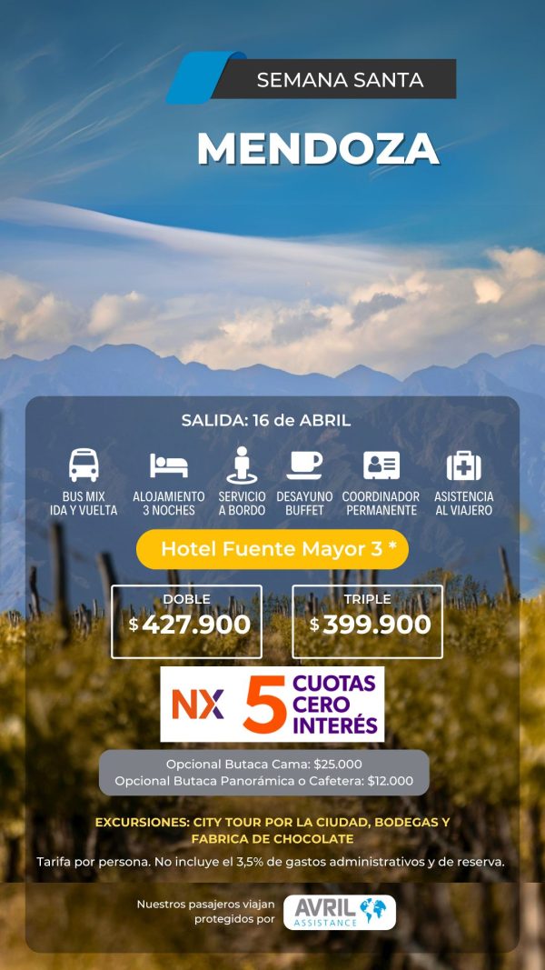 Mendoza Bus: Hotel Fuente Mayor 3* - Imagen 2